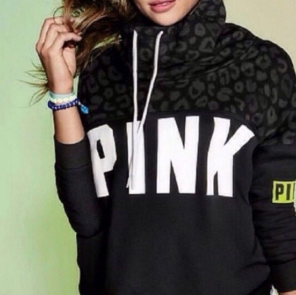*RARE* PINK Victoria Secret Cowl Neck Sweatshirt Size M